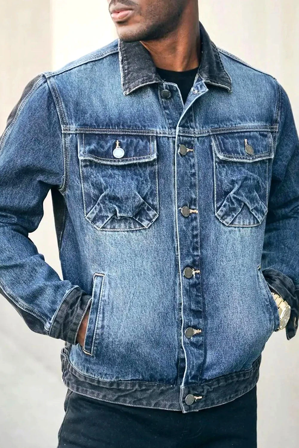 Two Tone Trucker Denim Jacket 5 Two Tone Trucker Denim Jacket - Image 3