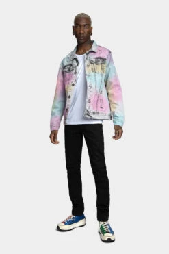 Multi Color Airbrushed Denim Jacket -Victorious DK239 MTI 5