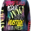 Air Brushed Graffiti Denim Jacket -Victorious DK240 BLK 1