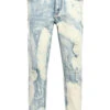 Men's Splatter Bleached Distressed Denim Jeans -Victorious DL1004 LTV 1