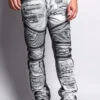 Biker Distressed Washed Slim Jeans 2 Biker Distressed Washed Slim Jeans -Victorious DL1010 BLK 1