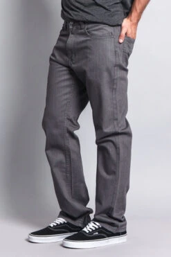 Men's Straight Fit Colored Denim Jeans (Charcoal) -Victorious DL105 CHC 2