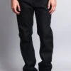 Men's Straight Fit Raw Denim Jeans (Raw Black) -Victorious DL105 RBK 1