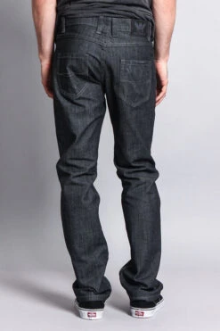 Men's Straight Fit Raw Denim Jeans (Raw Grey) 9 Men's Straight Fit Raw Denim Jeans (Raw Grey) -Victorious DL105 RGY 3