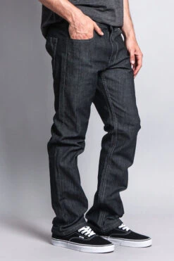 Men's Straight Fit Raw Denim Jeans (Raw Grey) 10 Men's Straight Fit Raw Denim Jeans (Raw Grey) -Victorious DL105 RGY 4