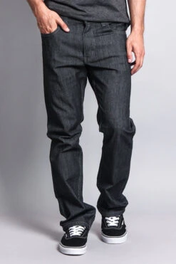 Men's Straight Fit Raw Denim Jeans (Raw Grey) 11 Men's Straight Fit Raw Denim Jeans (Raw Grey) -Victorious DL105 RGY 5