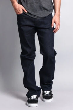 Men's Straight Fit Raw Denim Jeans (Raw Indigo) -Victorious DL105 RIN 5