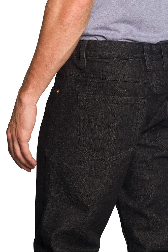 Men's Straight Fit Washed Denim Jeans (Washed Black) 6 Men's Straight Fit Washed Denim Jeans (Washed Black) - Image 4