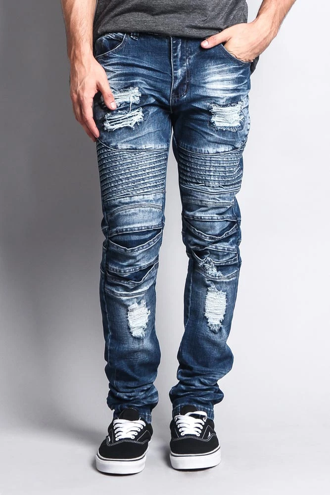Heavy Dye Biker Denim Jeans 4 Heavy Dye Biker Denim Jeans - Image 2