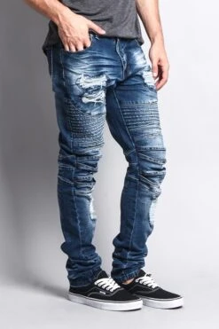 Heavy Dye Biker Denim Jeans 20 Heavy Dye Biker Denim Jeans -Victorious DL1081 IND 4