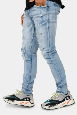 Faded Ripped Repair Denim Jeans -Victorious DL1119 LTI 2 e21d798a 3ab3 4e92 8d8a 721a02a4c4d2