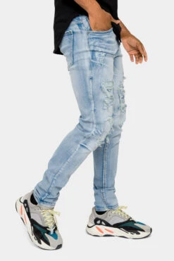 Faded Ripped Repair Denim Jeans -Victorious DL1119 LTI 4 e3789c58 943c 4eee 95f7 752b8b49f352