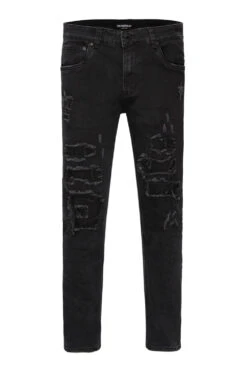 Faded Ripped Repair Denim Jeans -Victorious DL1119 SPD 1