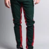 Track Style Zippered Skinny Jean With Accent Band 2 Track Style Zippered Skinny Jean With Accent Band -Victorious DL1164 GRN 1