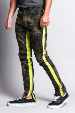Men's Double Taped Track Style Camo Pants -Victorious DL1167 CFY 2