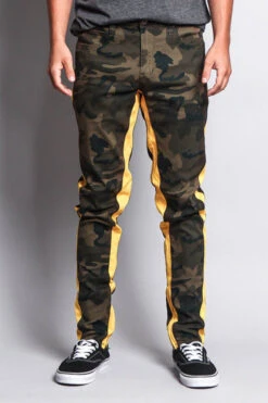 Men's Double Taped Track Style Camo Pants -Victorious DL1167 CGD 1