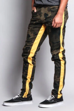 Men's Double Taped Track Style Camo Pants -Victorious DL1167 CGD 2