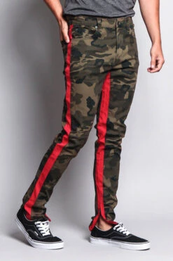 Men's Double Taped Track Style Camo Pants -Victorious DL1167 CMR 4