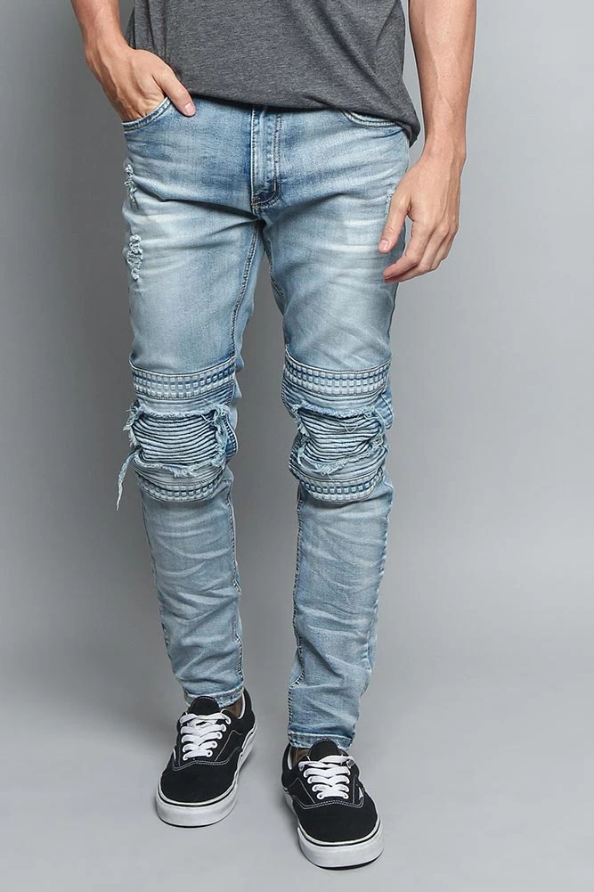 Studded Biker Denim Jeans 8 Studded Biker Denim Jeans - Image 6