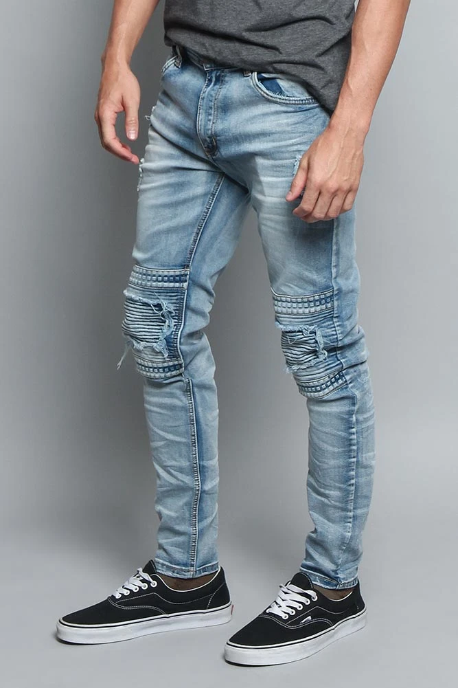 Studded Biker Denim Jeans 9 Studded Biker Denim Jeans - Image 7