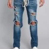 Distressed Fade Denim Jeans