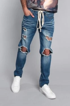 Distressed Fade Denim Jeans -Victorious DL1233 IND 4