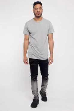 Distressed Dip Dyed Denim Jeans 14 Distressed Dip Dyed Denim Jeans -Victorious DL1257 BLK 5