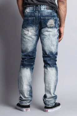 Washed And Distressed Slim Jeans -Victorious DL129 4