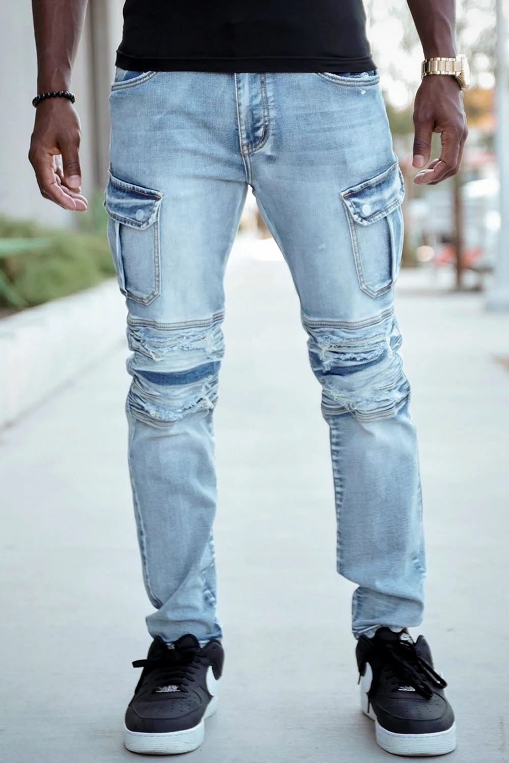 Biker Cargo Denim Jeans 6 Biker Cargo Denim Jeans - Image 4