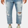 Distressed Cropped Denim Jeans