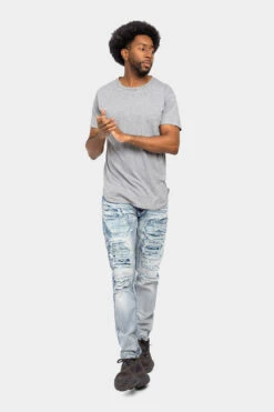 Distressed Ripped And Patched Jeans -Victorious DL1366 2 LTI 5