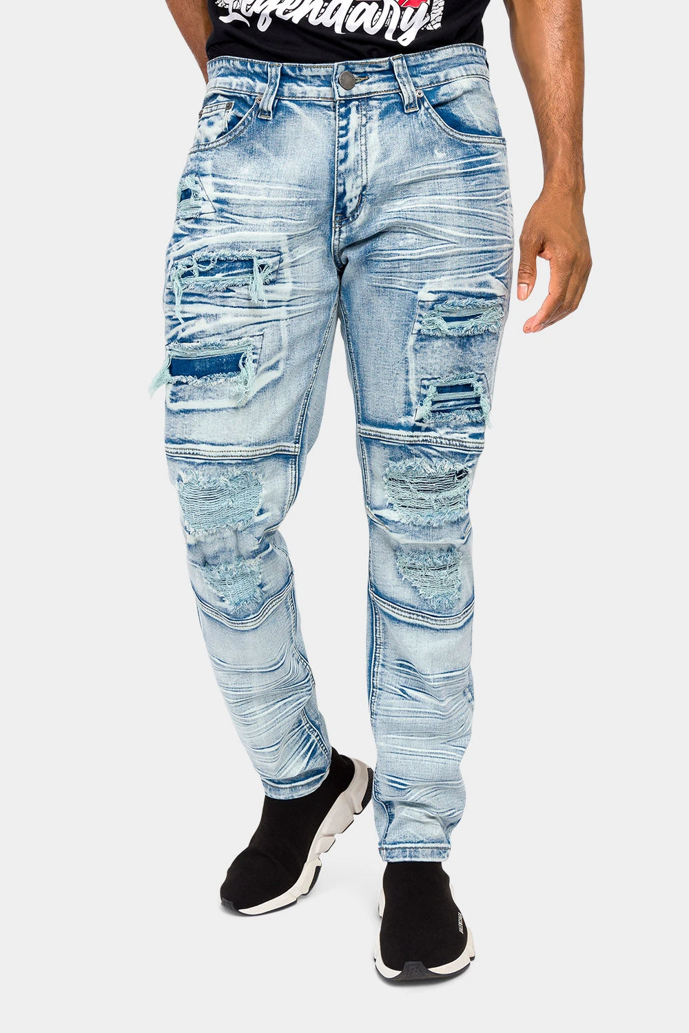 Faded Rip And Repair Denim Jeans 3 Faded Rip And Repair Denim Jeans