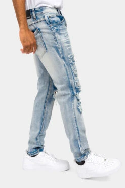 Distressed Diamond Denim Jeans -Victorious DL1396 LTI 4
