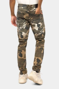 Distressed Biker Camo Jeans -Victorious DL1408 OCM 3