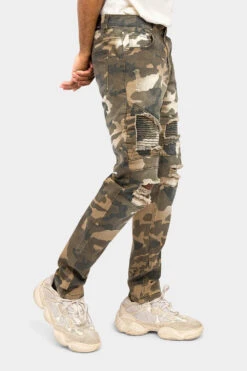 Distressed Biker Camo Jeans -Victorious DL1408 OCM 4