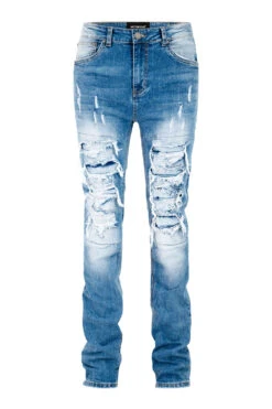 Men's Stacked Fit Distressed Denim Jeans