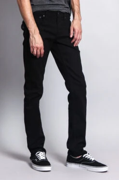 Men's Essential Skinny Fit Colored Jeans (Black) -Victorious DL937 BLK 4