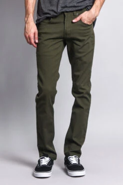 Men's Essential Skinny Fit Colored Jeans (Olive) 13 Men's Essential Skinny Fit Colored Jeans (Olive) -Victorious DL937 OLV 1