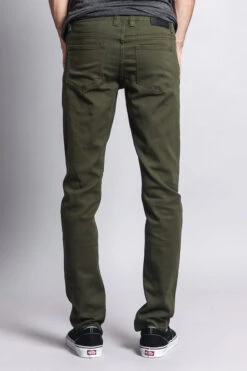 Men's Essential Skinny Fit Colored Jeans (Olive) 15 Men's Essential Skinny Fit Colored Jeans (Olive) -Victorious DL937 OLV 3