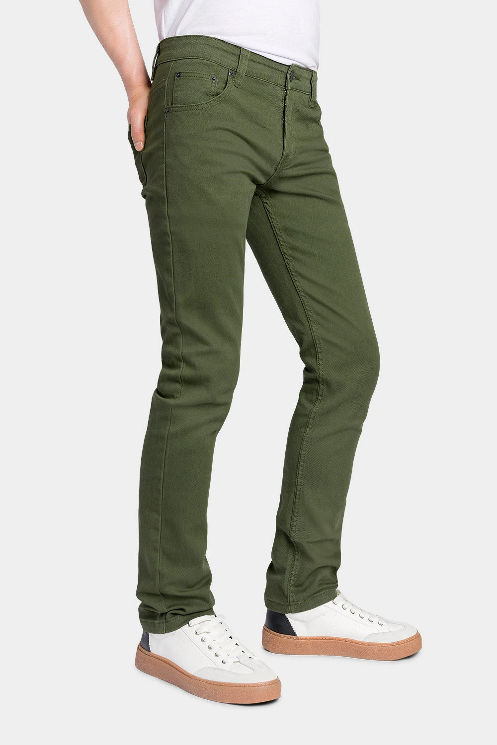 Men's Essential Skinny Fit Colored Jeans (Olive) 4 Men's Essential Skinny Fit Colored Jeans (Olive) - Image 2