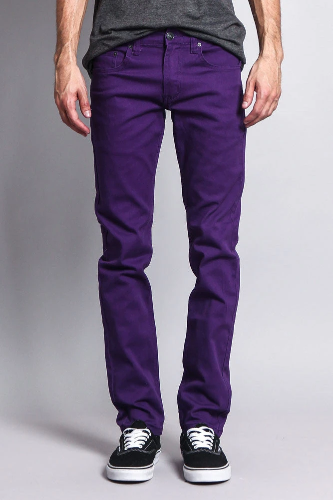 Men's Essential Skinny Fit Colored Jeans (Purple) 6 Men's Essential Skinny Fit Colored Jeans (Purple) - Image 4