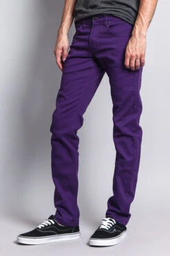 Men's Essential Skinny Fit Colored Jeans (Purple) 14 Men's Essential Skinny Fit Colored Jeans (Purple) -Victorious DL937 PUR 2