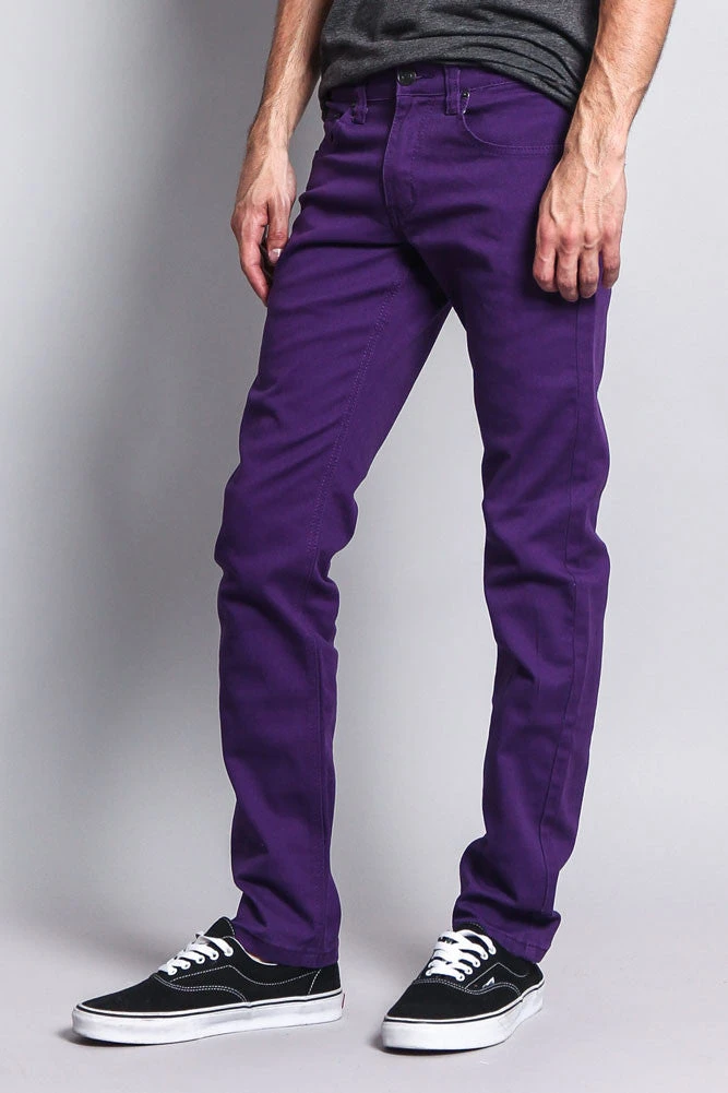 Men's Essential Skinny Fit Colored Jeans (Purple) 7 Men's Essential Skinny Fit Colored Jeans (Purple) - Image 5