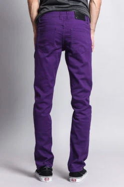 Men's Essential Skinny Fit Colored Jeans (Purple) 15 Men's Essential Skinny Fit Colored Jeans (Purple) -Victorious DL937 PUR 3