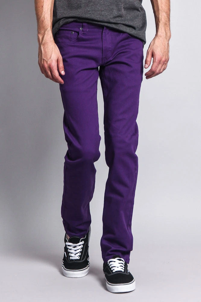 Men's Essential Skinny Fit Colored Jeans (Purple) 10 Men's Essential Skinny Fit Colored Jeans (Purple) - Image 8