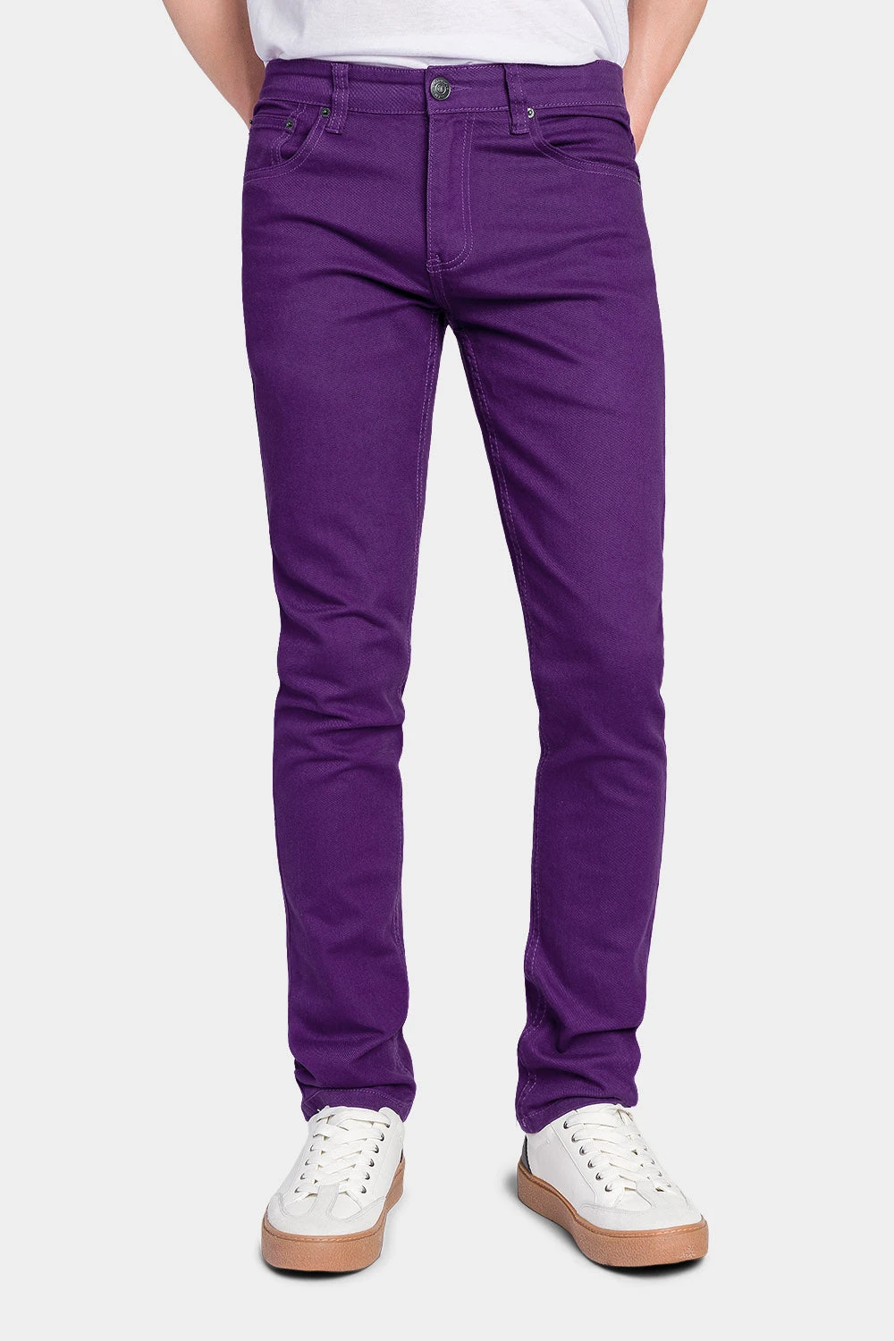 Men's Essential Skinny Fit Colored Jeans (Purple) 3 Men's Essential Skinny Fit Colored Jeans (Purple)