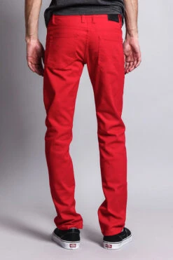 Men's Essential Skinny Fit Colored Jeans (Red) -Victorious DL937 RED 3