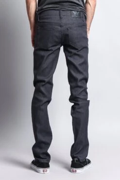Men's Skinny Fit Raw Denim Jeans (Charcoal) 9 Men's Skinny Fit Raw Denim Jeans (Charcoal) -Victorious DL938 CHC 3