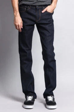Men's Slim Fit Raw Denim Jeans (Indigo/Timber)