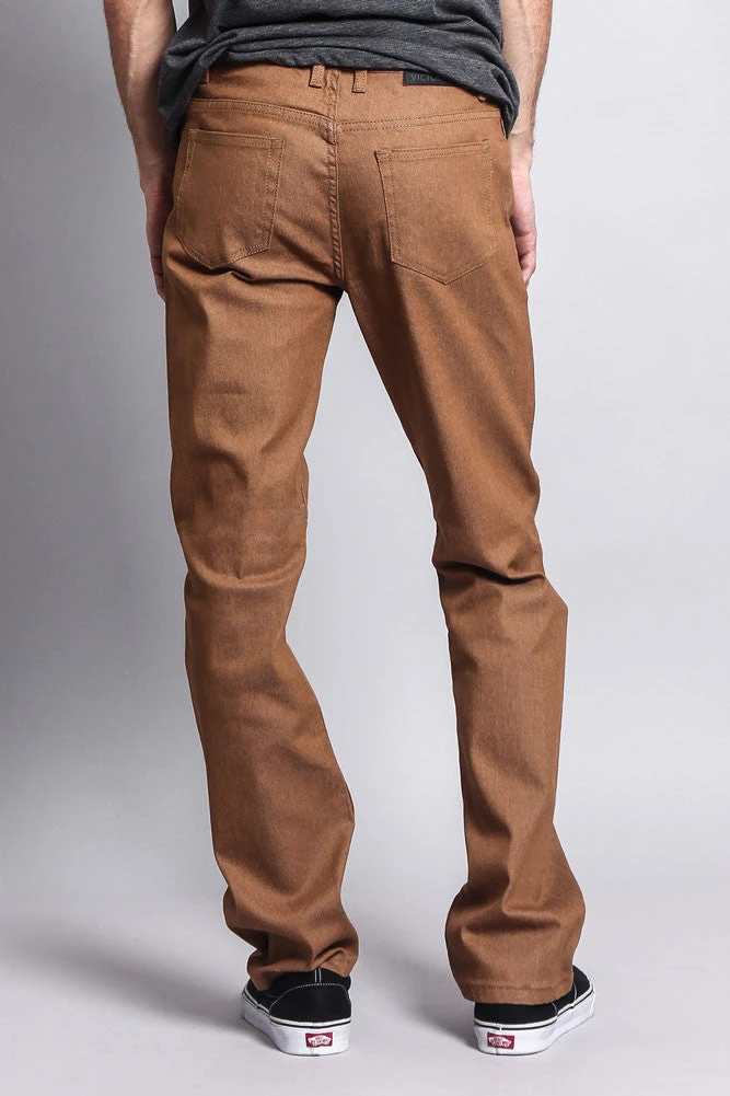 Men's Slim Fit Raw Denim Jeans (Wheat) 5 Men's Slim Fit Raw Denim Jeans (Wheat) - Image 3